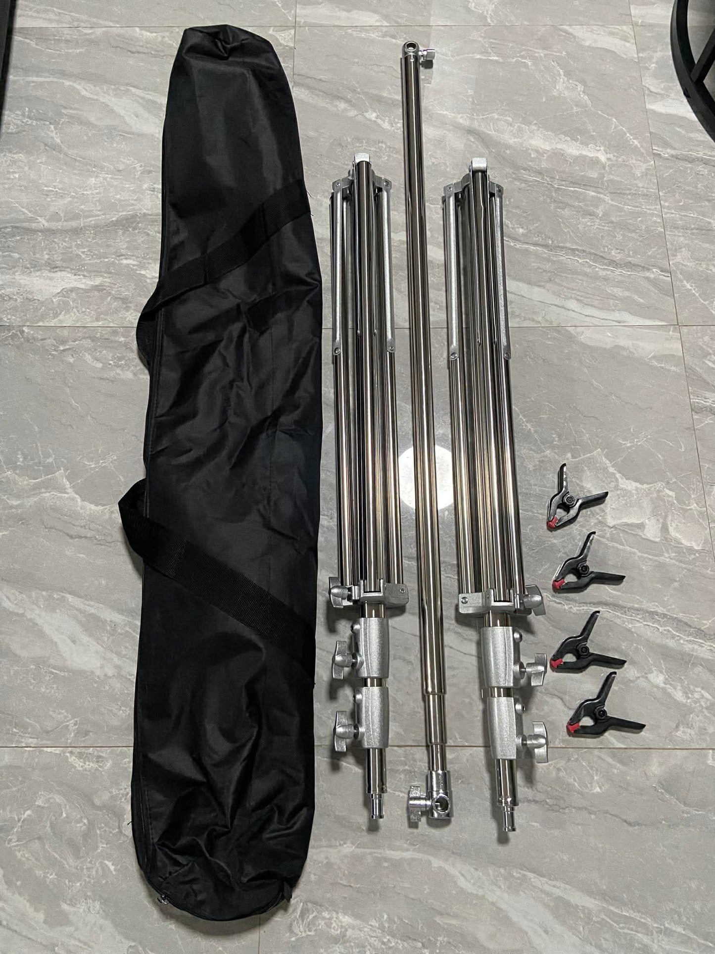 2.8m x 3m (9ft x 10ft) Stainless Steel Telescopic Backdrop Stand Support