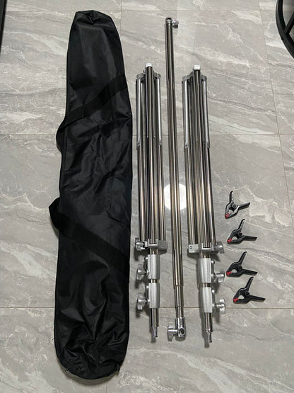 2.8m x 3m (9ft x 10ft) Stainless Steel Telescopic Backdrop Stand Support