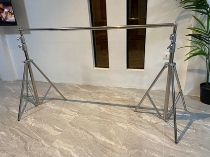 2.8m x 3m (9ft x 10ft) Stainless Steel Telescopic Backdrop Stand Support
