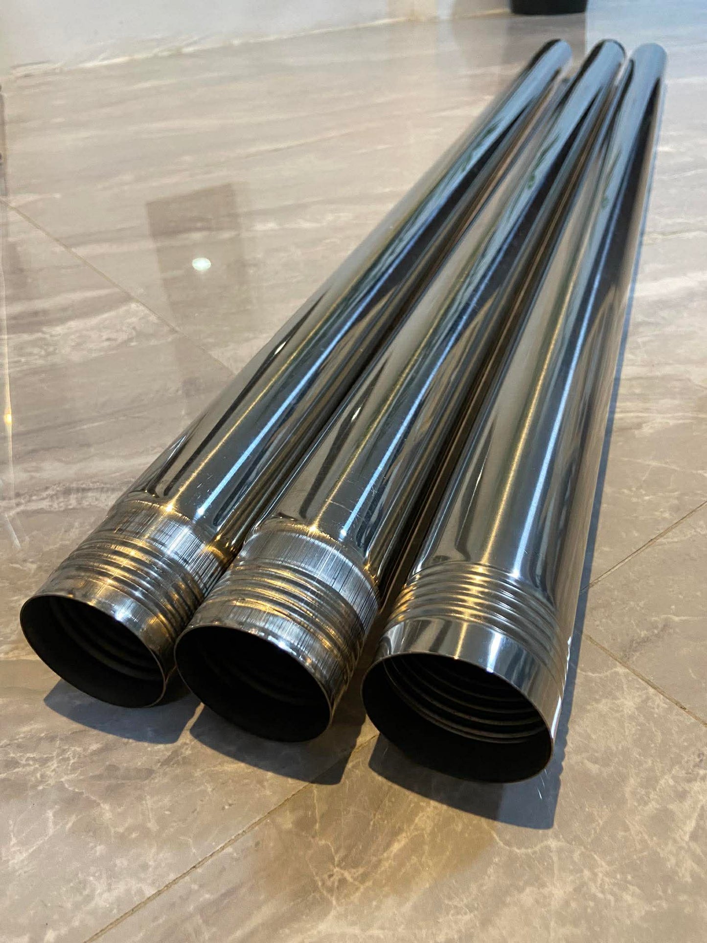 3m/10ft length. 3-Section Stainless Steel Metal Inner Tube Cross Bar for Backdrop Roller,45mm diameter