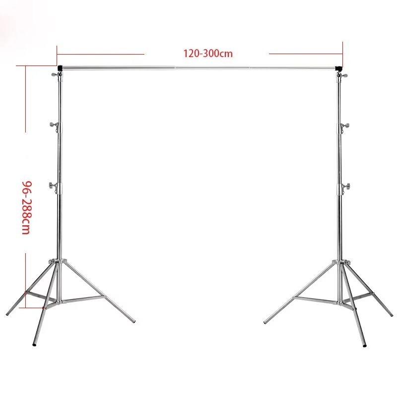 2.8m x 3m (9ft x 10ft) Stanless Steel Telescopic Backdrop Stand Support