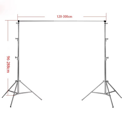 2.8m x 3m (9ft x 10ft) Stainless Steel Telescopic Backdrop Stand Support
