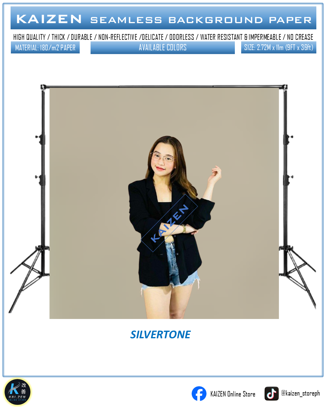 9ftx36ft Seamless Paper for Photography (KAIZEN Brand)