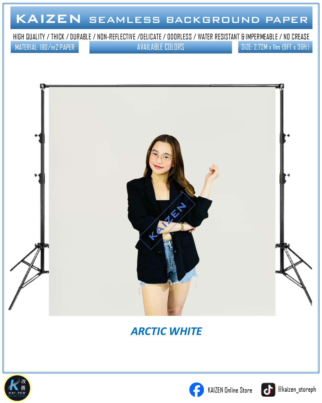 9ftx36ft Seamless Paper for Photography (KAIZEN Brand)