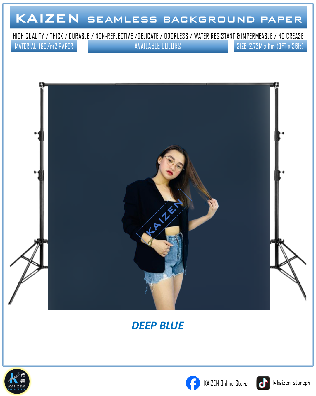 9ftx36ft Seamless Paper for Photography (KAIZEN Brand)