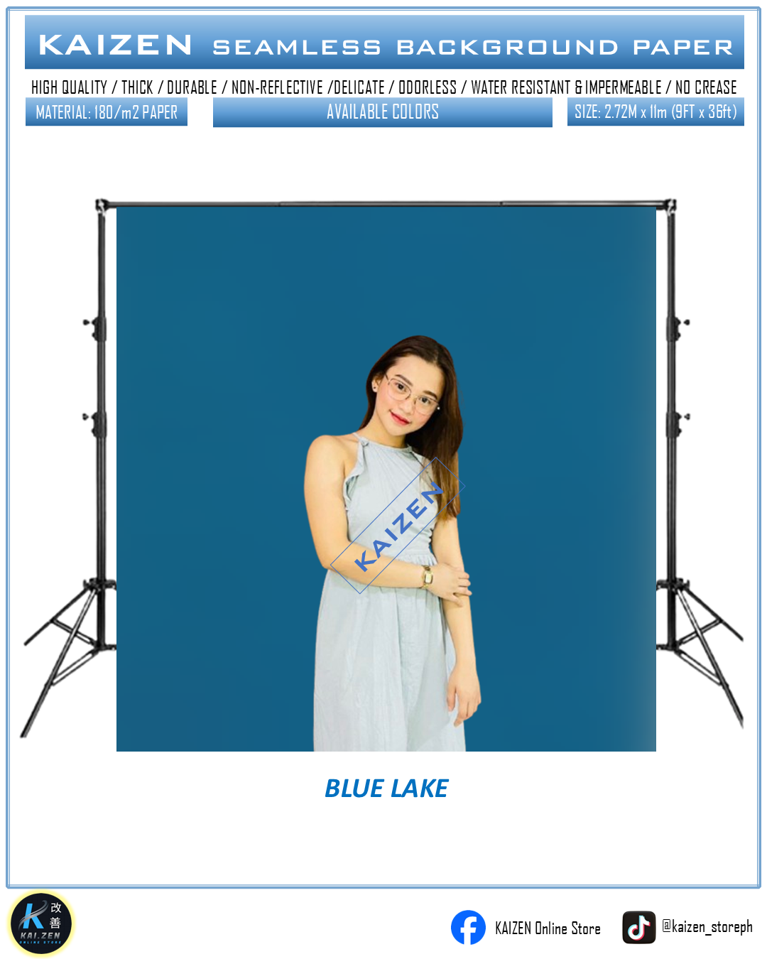 9ftx36ft Seamless Paper for Photography (KAIZEN Brand)