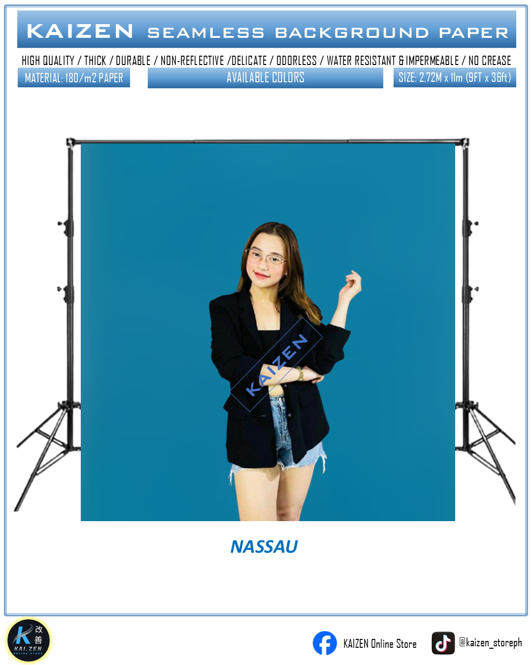 9ftx36ft Seamless Paper for Photography (KAIZEN Brand)