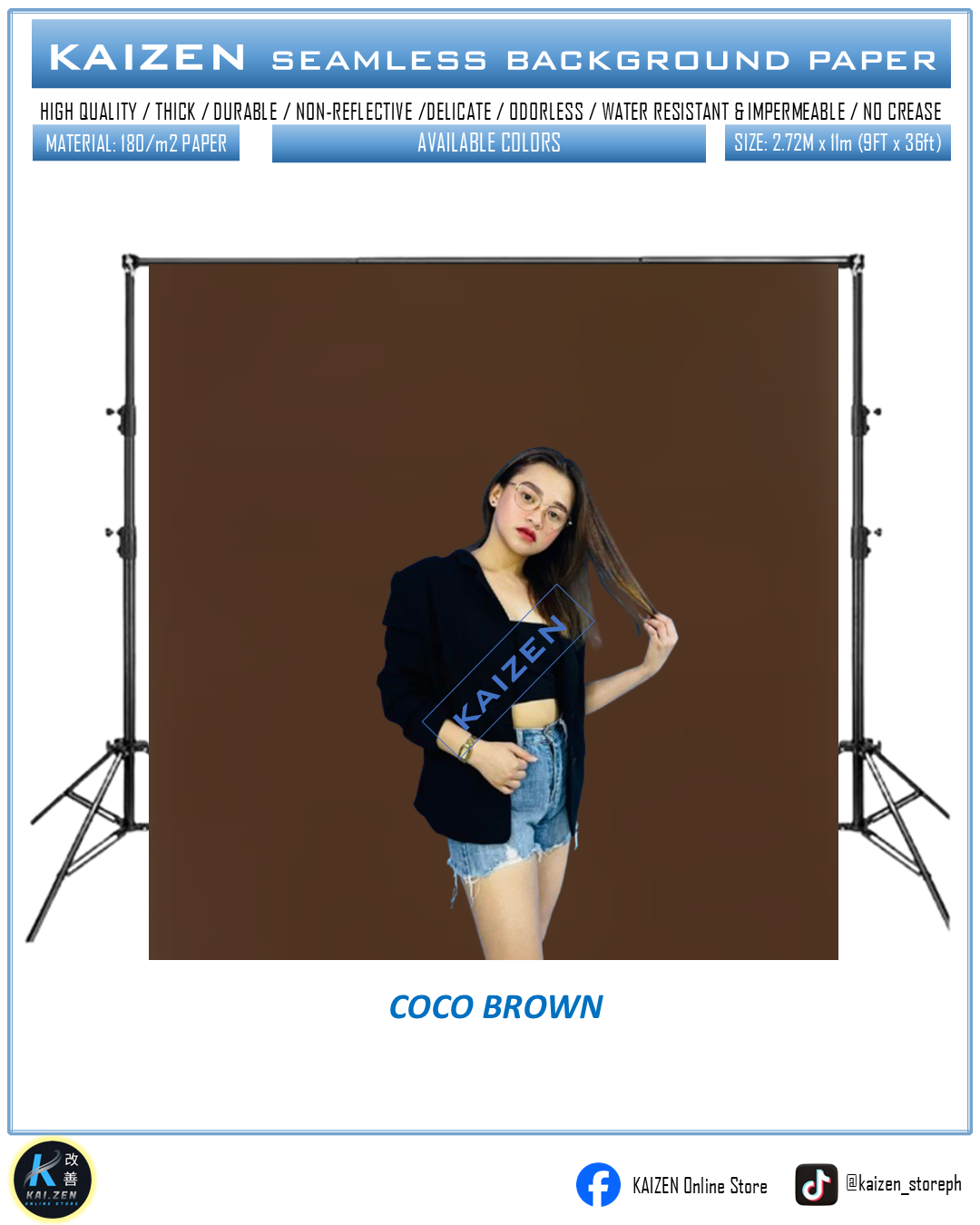 9ftx36ft Seamless Paper for Photography (KAIZEN Brand)