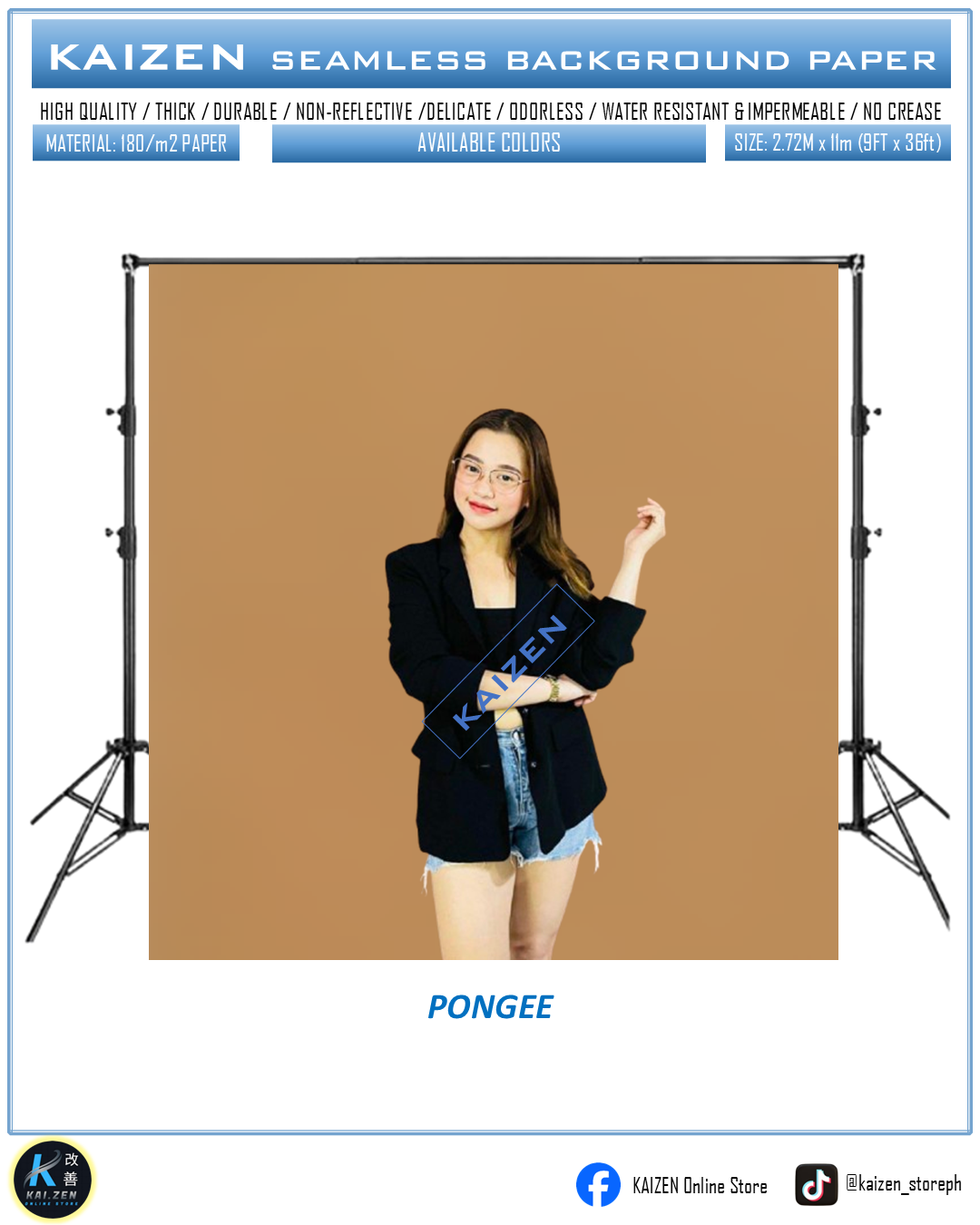 9ftx36ft Seamless Paper for Photography (KAIZEN Brand)