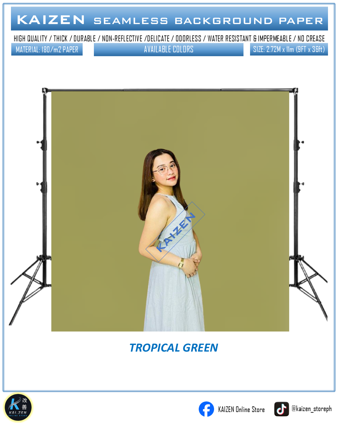 9ftx36ft Seamless Paper for Photography (KAIZEN Brand)