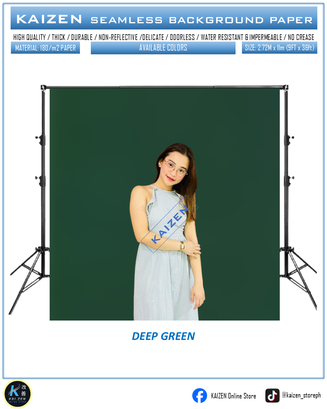 9ftx36ft Seamless Paper for Photography (KAIZEN Brand)