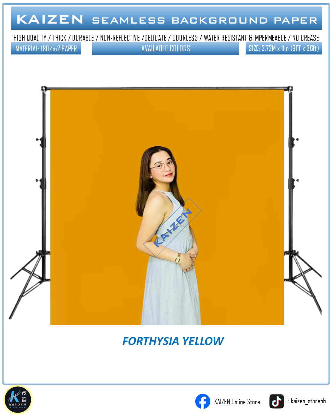 9ftx36ft Seamless Paper for Photography (KAIZEN Brand)