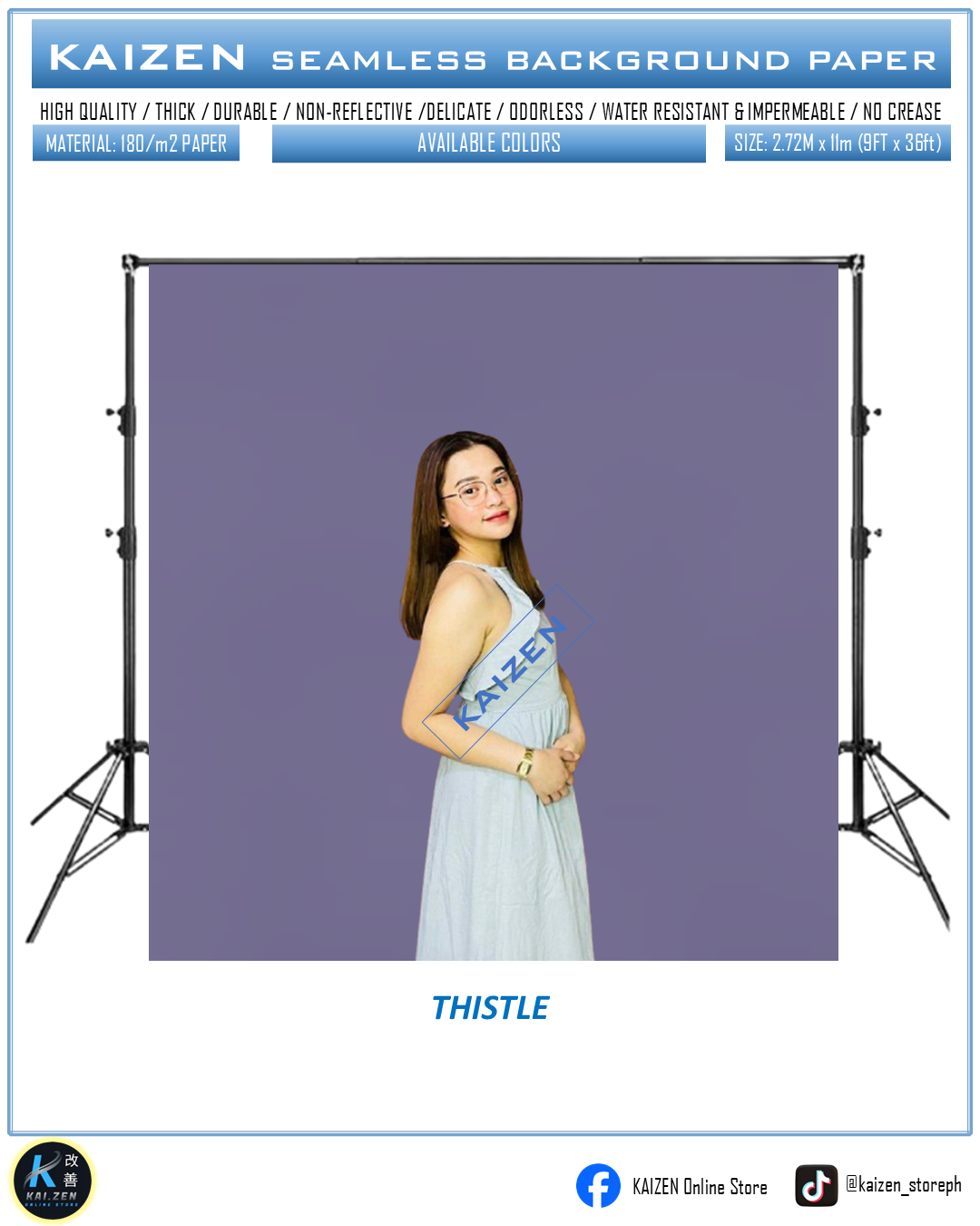 9ftx36ft Seamless Paper for Photography (KAIZEN Brand)