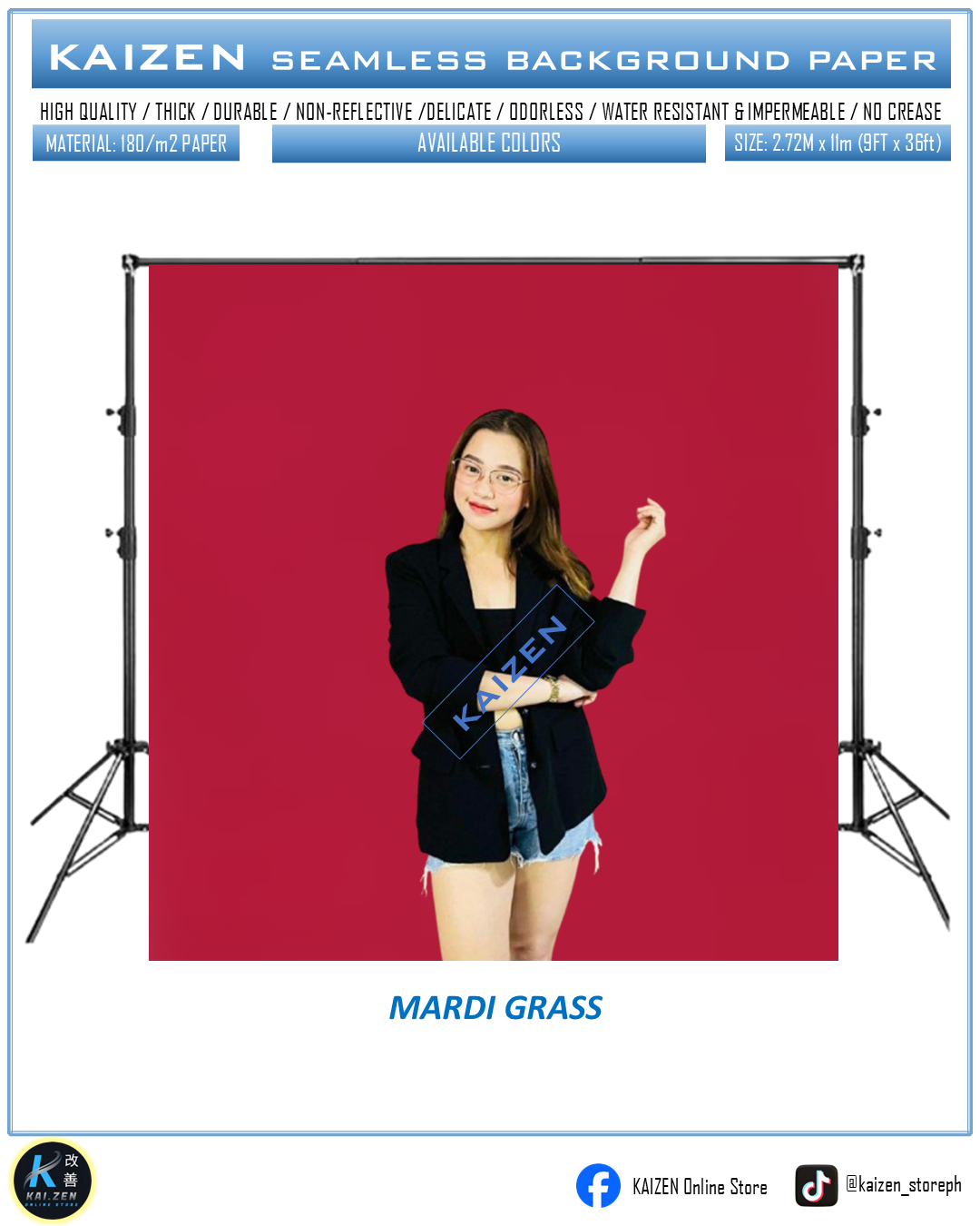 9ftx36ft Seamless Paper for Photography (KAIZEN Brand)