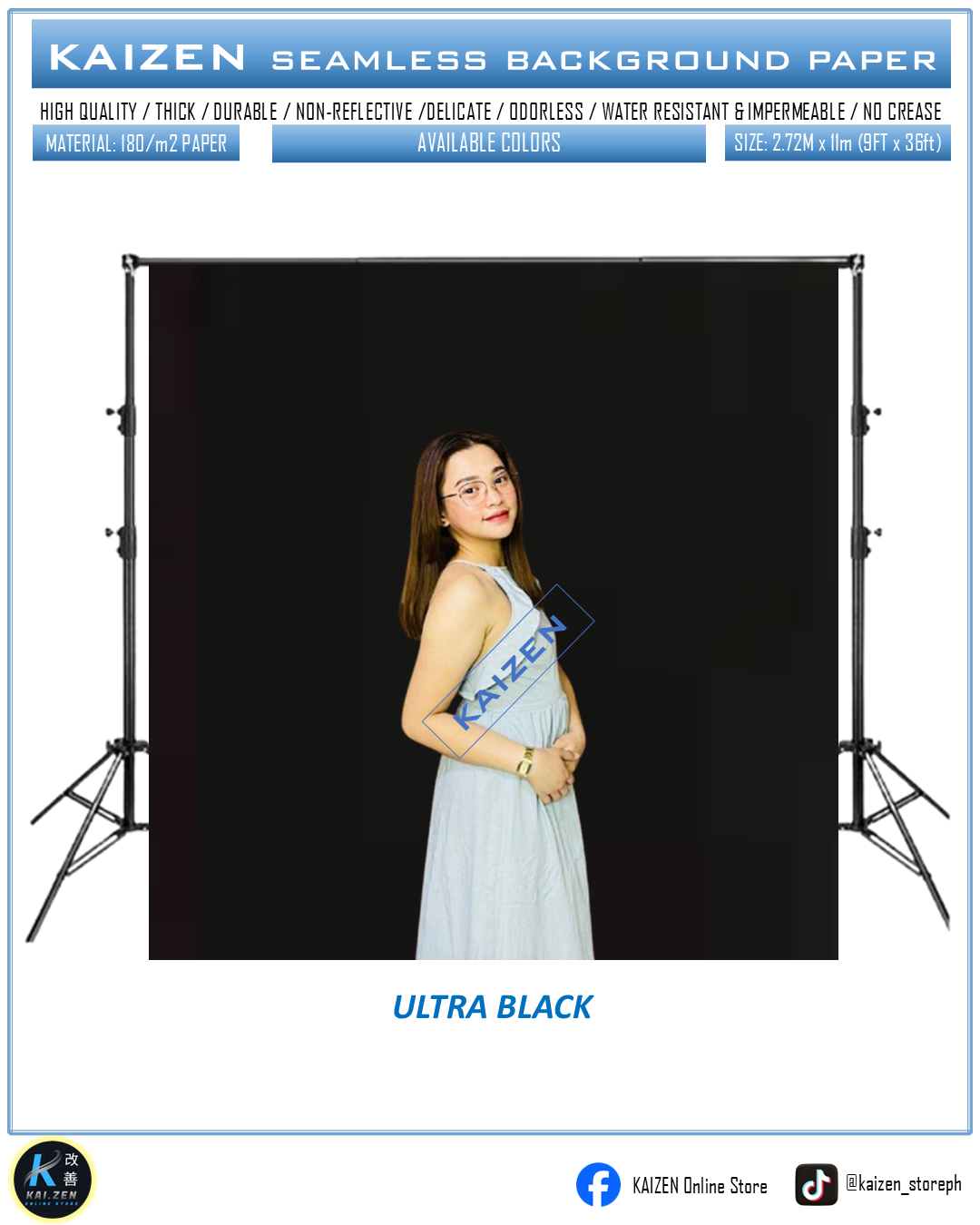 9ftx36ft Seamless Paper for Photography (KAIZEN Brand)