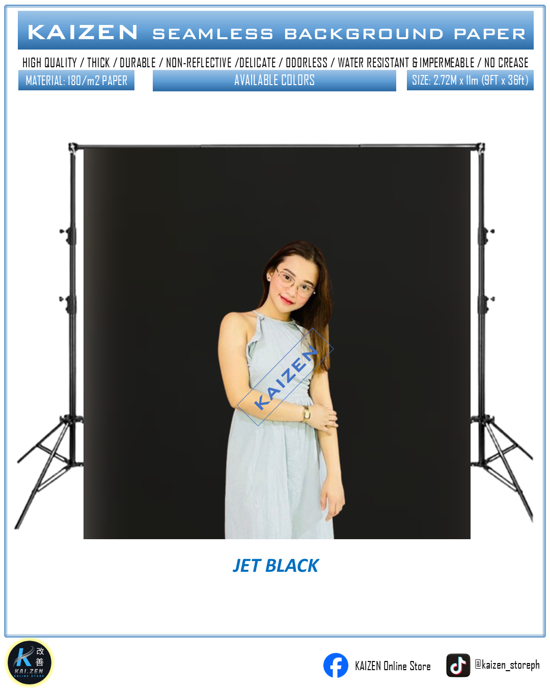 9ftx36ft Seamless Paper for Photography (KAIZEN Brand)