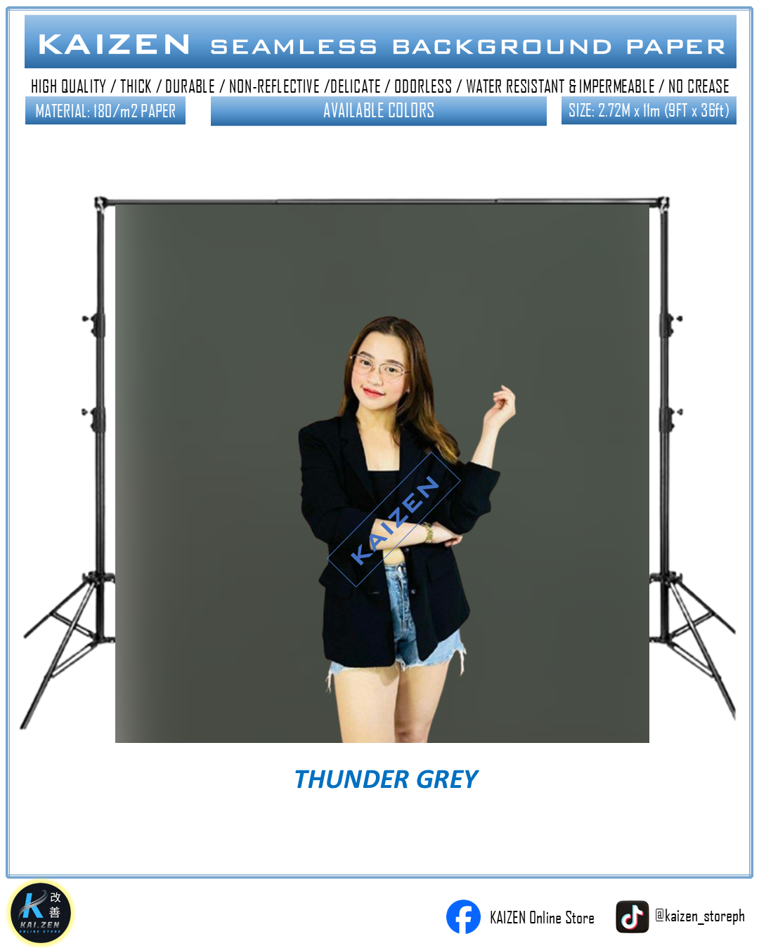 9ftx36ft Seamless Paper for Photography (KAIZEN Brand)