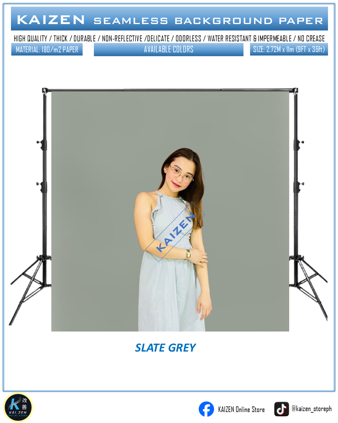 9ftx36ft Seamless Paper for Photography (KAIZEN Brand)